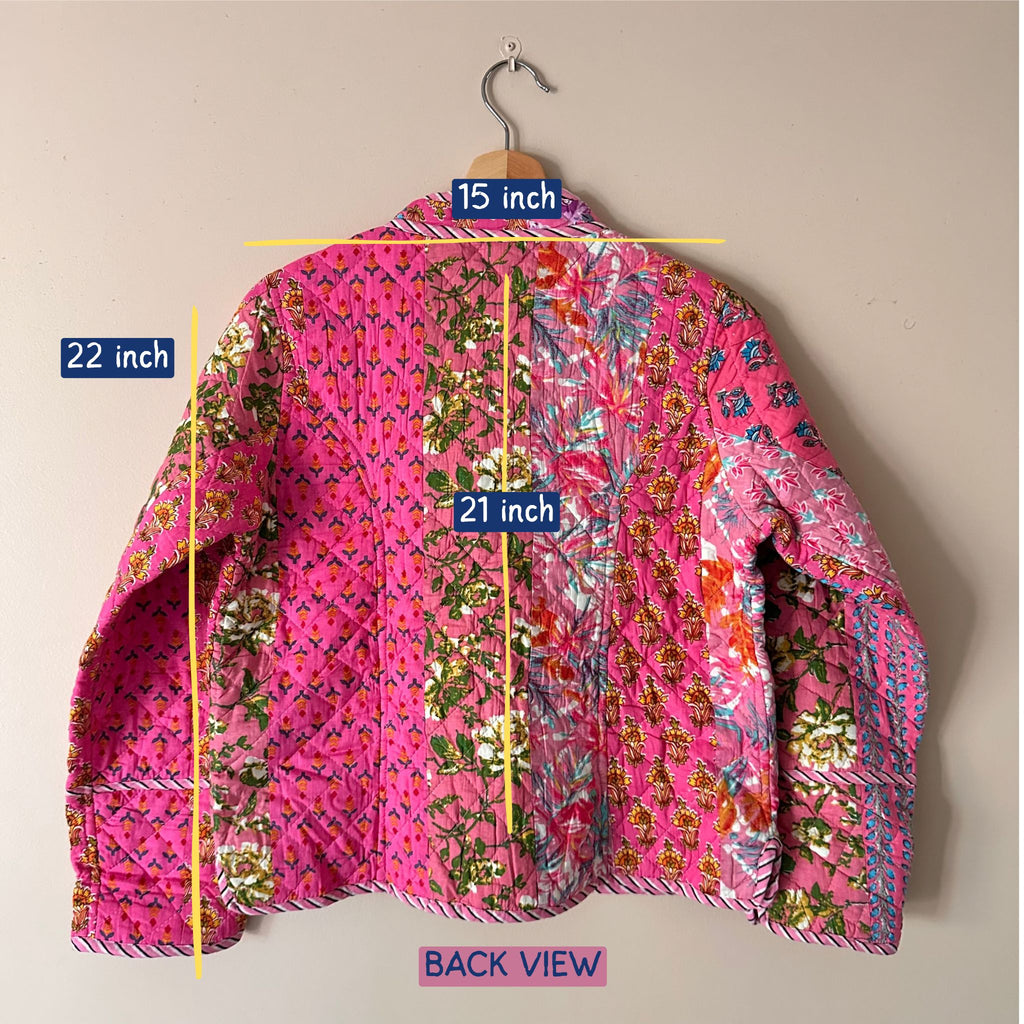 Pink quilted cotton jacket