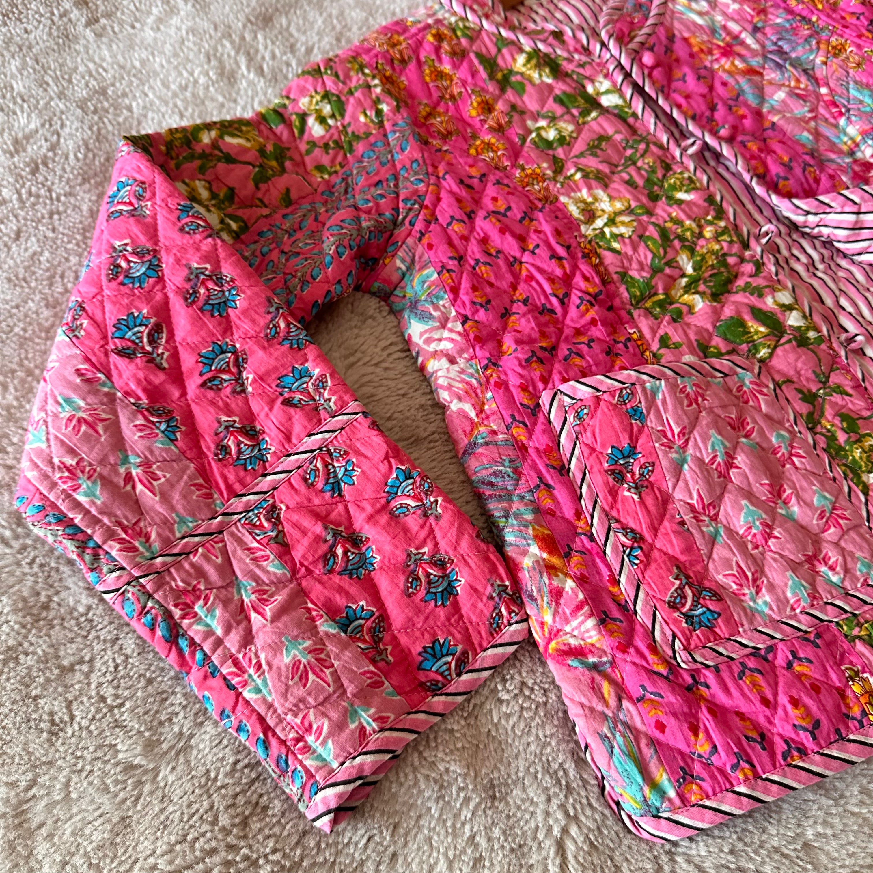 Pink quilted cotton jacket