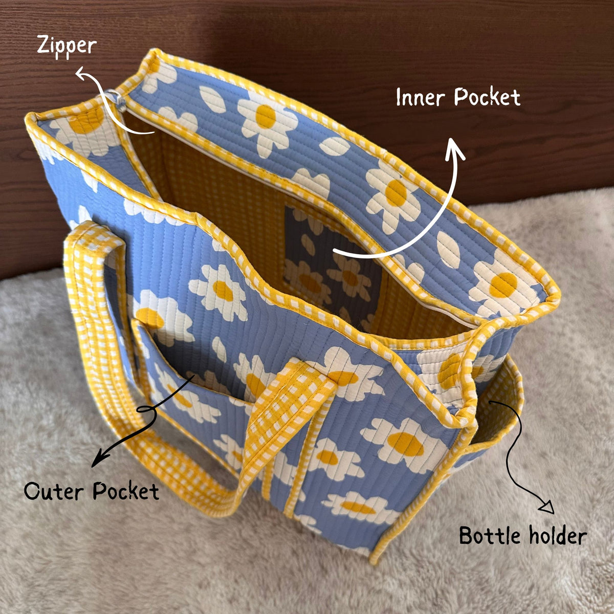 Daisy cotton tote