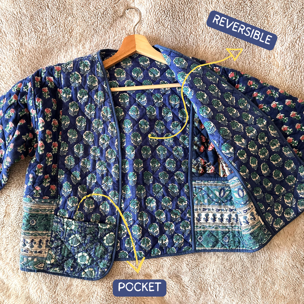 Reversible quilted jacket